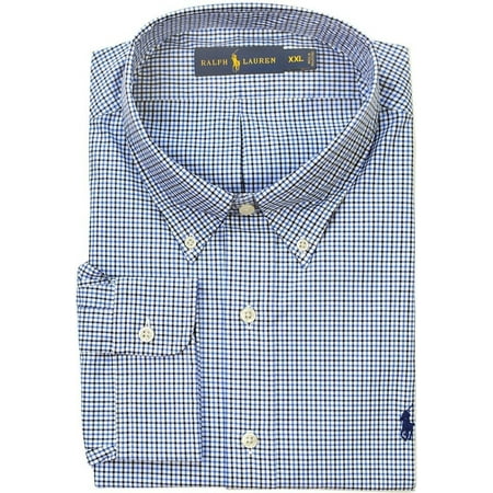 UPC 889697552470 product image for New  3150-2 Polo Ralph Lauren Mens StandardFit Checked Poplin Shirt, Blue, Mediu | upcitemdb.com