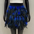 thumbnail image 2 of Womens Faux Feather A Line Mini Skirt with Bold Colors and Fluffy Texture for Women Who Love To Stand Out Royal Blue XL, 2 of 4
