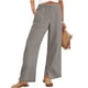 thumbnail image 1 of Karight Women's Linen Wide Leg Pants Summer High Waisted Drawstring Palazzo Pants Casual Beach Pants Baggy Trousers, 1 of 9