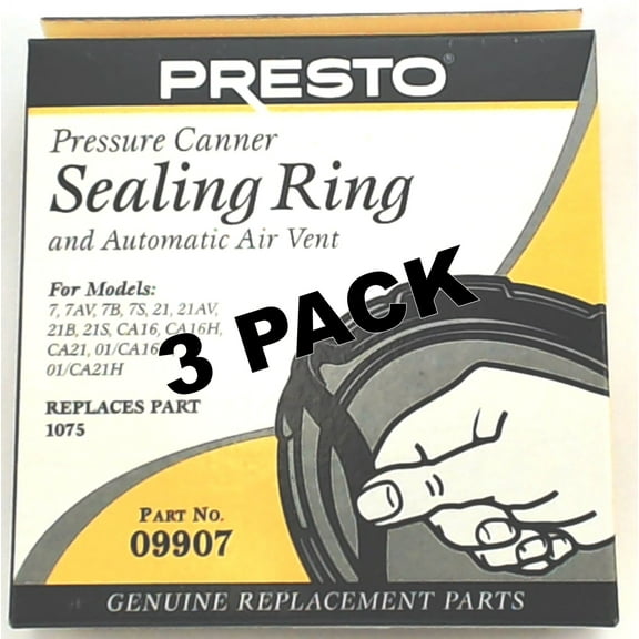 3 Pk, Presto Pressure Cooker Sealing Ring Gasket 09907