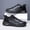 Black, variant on Women's Crocodile Texture Sneakers - Low-Top Lace-Up Round Toe Flat Sole Sneakers Suitable for Sports, Casual & Casual Attire, - Versatile Upper with Sole for Gym,, Office, Outdoors, Women Shoes