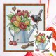 thumbnail image 1 of (HA103) Hilo Algodón Ecológico Bordado No Manchú 14CT 2 Hebras Tela Blanca 29*31 Cm Ramo Primavera Kit Serie Flores Punto Cruz (borde Gancho), 1 of 9