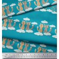 thumbnail image 2 of Soimoi Rayon Fabric Floral,Clouds & Cat Kids Decor Fabric Printed Yard 42 Inch Wide, 2 of 3