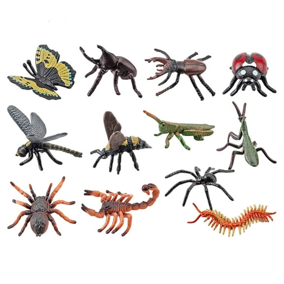 BESTSKY 12Pcs Fake Bugs,Eco Friendly Material Prank Kit,Odorless Safe Material Insects and Halloween Toys