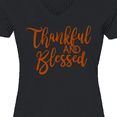 thumbnail image 4 of Inktastic Thankful and Blessed Women's V-Neck T-Shirt, 4 of 5