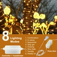 thumbnail image 7 of DYstyle Holiday Party Outdoor Wall Wedding Christmas Decorations 10M-100M 100-800LEDs IP67 Waterproof Safe Voltage LED String Fairy Lights With 8 Modes, 7 of 7