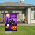 thumbnail image 3 of AMHNF Halloween Castle with Ghost and Pumpkins Linen Garden Flag for Halloween Home Outdoor Garden Yard Decor 12x18 inch, 3 of 5