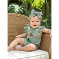 thumbnail image 5 of BemeyourBBs Newborn Baby Girl Boy Football Golf Baseball Outfit Cute Infant Spring Summer Clothes Bubble Rompers Flying Sleeve Soccer Ball Embroidery Cute Ruffle Jumpsuit Playsuit Headband, 5 of 9