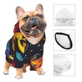 thumbnail image 3 of Fotbe Dinosaurs in Space Print Small Dog Sweater Hoodies Pet Grey Hooded Soft Fleece Sweatshirts with Pocket Fall Winter Puppy Cat Sweaters Warm Clothes-Medium, 3 of 7