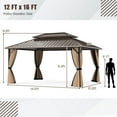 thumbnail image 3 of Costway Pavillon à Toit Rigide 16 x 12 Pi avec Moustiquaire, Double Toit Robuste en Métal Galvanisé, 3 of 10