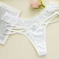 thumbnail image 3 of eczipvz Women's Sexy Satin Thong Panties Lace Tangas Cheeky Underwear Cotton Brief(White,M), 3 of 3