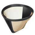 thumbnail image 5 of vlrwzc Useful Reusable 10-12 Cup Coffee Filter Permanent Cone-Style Coffee Maker Machine Filter Gold Mesh with Handle Cafe Coffees Tool, 5 of 6