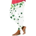 thumbnail image 3 of lcziwo Daily Sales Clearance, St Patricks Day Leggings for Women High Waisted Tummy Control Workout Leggings Novelty Shamrock Leaves Print Irish Green Soft Yoga Pants Multicolor S, 3 of 7