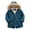 Blue, variant on Odeerbi Children's Velvet Padded Coat Winter 2025 Fashion Hooded Boy's Cotton Coat Cotton-padded Jacket