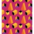 thumbnail image 3 of Ambesonne Abstract Duvet Cover Sets, Summer Tone 80's Geometric, 2-Queen, Orange and Fuchsia, 3 of 6