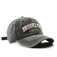thumbnail image 3 of Men's Washed "BROOKLYN" Embroidery Peaked Cap With Assoretd Colors, Outdoor Travel Sun Screen Sunshade Baseball Cap, 3 of 5