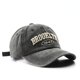 thumbnail image 3 of Men's Washed "BROOKLYN" Embroidery Peaked Cap With Assoretd Colors, Outdoor Travel Sun Screen Sunshade Baseball Cap, 3 of 5
