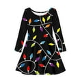 thumbnail image 4 of Suhoaziia Black Midi Dresses for Women with Designs for Little Girls Size 5-6 Years Xmas Coloured Light Bars Jumpskirt Round Neck Corset Playwear Winter Home Party Twirl Skirt with Sleeves, 4 of 6