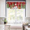 thumbnail image 3 of Winter Snowman Kitchen Curtains and Valances Set, Merry Christmas Xmas Tree Elk Red Wood Grain Rod Pocket Window Valance Window Curtain Panels for Living Room Bedroom Laundry, 27.5x24in, 3 Pieces, 3 of 7