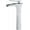 White Silver, variant on Bathroom Faucet Waterfall, Hot and Cold Sink Mixer Tap Faucet, Solid Brass, Waterfall Single Handle Bathroom Sink Faucet Tall, White Gold