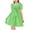 Green, variant on Afuyipoi Summer Dress for Girls(For 5-16), Round Neck With Bow Puff Sleeves Solid Color Knee-Length Dress For Girls Green 7-8 Years