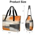 thumbnail image 3 of Tote Bag for Women - Orange and Grey Abstract Art Artwork Shoulder Bag - Large Utility Work Duffle Bag with Zipper Handbag for Travel, Work, Sprots, 3 of 5