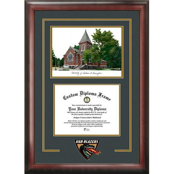 Campus Images AL995SG-1714 14 x 17 in. University of Alabama, Birmingham Spirit Graduate Diploma Satin Mahogany Frame with Lithograph
