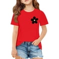 thumbnail image 2 of Yiyuu Girls Casual Loose T-Shirt Summer Letter Print Short Sleeve T Shirt Tee, Sizes 3-14, 2 of 7
