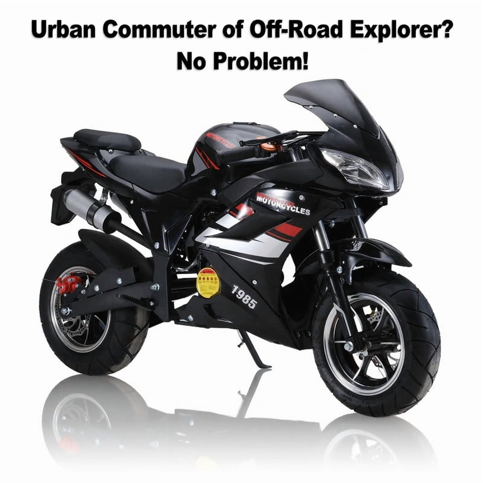 WETS 49cc Kids Dirt Bike, 4-Stroke Gas Power Motocross High Brightness Mini Motorcycle Strong Power Dual Headlights Rubber Handlebar Over 8 Years Old Kids Pocket Gas Motorbike