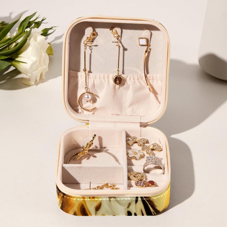 Giraffe Square Jewelry Box Organizer Display Case Necklace