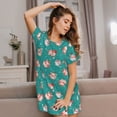 thumbnail image 3 of Pofeuu Funny Christmas Deer Print Women's Loose Fit Short Sleeve Nightgown, Comfortable Sleep Dress for Women, Casual Lounge Sleepwear, Soft Cotton Sleep Dress, 3 of 6