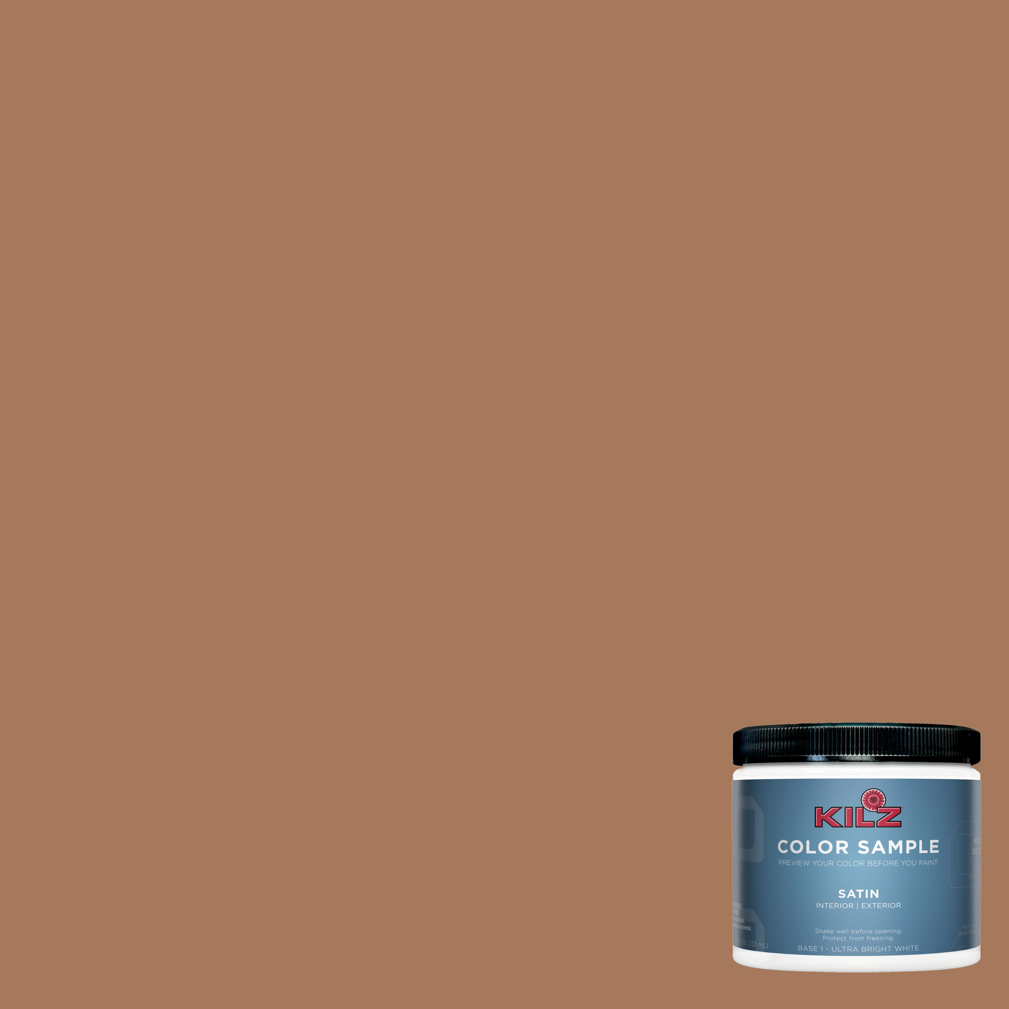 KILZ Complete Coat Paint & Primer, Interior/Exterior, Satin, Brown Bag