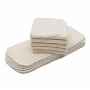 KaWaii Baby Premium Label Organic Bamboo Inserts for Cloth Diapers, 4-Layered Bamboo Inserts (No Microfiber or Fleece Inside), Diaper Inserts for 6-22 lbs, Reusable Diaper Inserts - Pack of 10