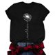 thumbnail image 1 of Gibobby Playera de Manga Corta con Cuello Redondo Camiseta manga corta con cuello redondo y estampado diente león G para mujer(Azul oscuro,XL), 1 of 2