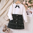 thumbnail image 2 of Gibobby Conjunto de ropa de bebé Trajes de falda con y escote de encaje de manga larga para Niñass y grandes(Negro, 8-9 Años), 2 of 5