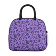 thumbnail image 2 of Insulated Lunch Bag for Women, Floral Print Oxford Fabric Lunch Box, Leakproof Thermal Cooler Tote for Work, School & Picnic, Leopard Animal Print, 2 of 5