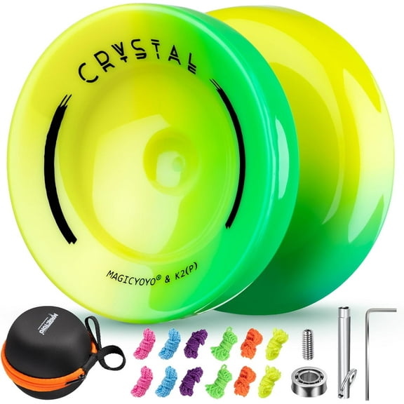 Magicyoyo Professional Yoyo K2 Responsive Yo-Yo for Kids, Solid Plastic Yo Yo ( Yellow Green Gradient)