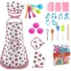 thumbnail image 1 of Juego de cocina y horneado para niños, 26 piezas, juego de chef para niños, delantal, sombrero de chef, disfraz de juego de rol de chef para niños, juguetes para juego de roles, juego de sim, 1 of 5