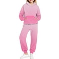 thumbnail image 6 of NAISIBABY Girls Activewear Sets 2-Piece, Pullover Hoodie and Sweatpants Fleece-lined Fall Winter Gradient Fashion Outfit Pink(4-15T), 6 of 6
