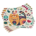 thumbnail image 1 of Ambesonne Paisley Place Mats Set of 4, Cat and Flower Leaf, Standard Size, Multicolor, 1 of 6