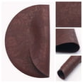 thumbnail image 5 of Placemats Set of 6 Leather Round Placemats for Kitchen Dining Table Decor Table Placemats Wipeable Table Mat Dark Brown 13*13inch, 5 of 6