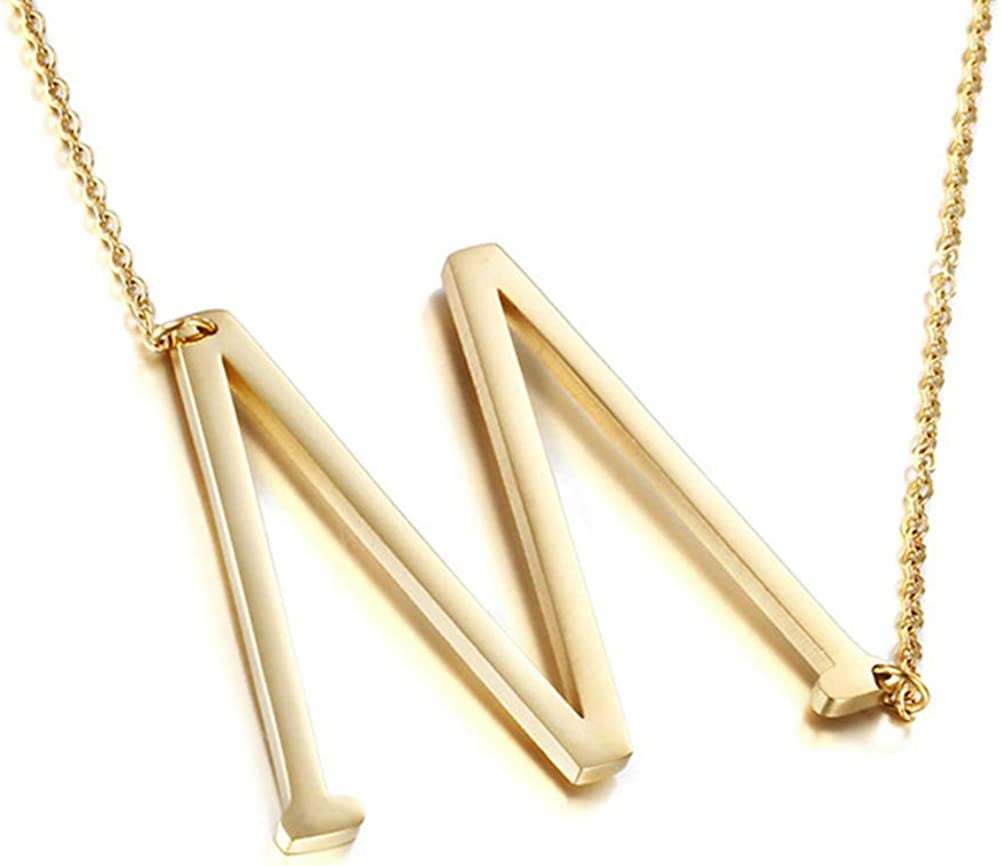 Vintage Jewelry | Vintage Letter M Initial Necklace 50s Gold Tone Large Script Etched | Color: Gold | Size: Os | Txblondy's Closet