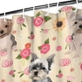 thumbnail image 3 of Yorkie Dog and Flower Florals Shower Curtain 36"x72" ,Bathroom Decorative Shower Curtains Set with 12 Hooks,Modern Waterproof Washable Shower Curtain, 3 of 6