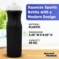 thumbnail image 4 of 10 Plastic Water Bottles Set, 26 oz. - Black Push Top Lid - Black, 4 of 5