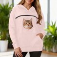 thumbnail image 2 of NOLDARES Cat Pouch Hoodie for Women Kangaroo Pocket Dog Pouch Sweatshirts Pet Carrier Animal Holder Long Sleeve Pullover Tops,Pink,XXL, 2 of 9