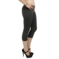 thumbnail image 2 of Vivian's Fashions Capri Leggings - Cotton, Misses Size (Charcoal, L), 2 of 3