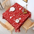 thumbnail image 2 of Christmas Square Tablecloth 60x60 Inch – Waterproof Polyester Printed Table Cover, Wrinkle Resistant & Washable for Kitchen Dining Picnic Party Decor, Single-v4-13, White, 2 of 6