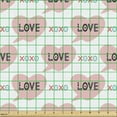 thumbnail image 2 of Ambesonne Romantic Fabric by the Yard Upholstery, Hearts and Xoxo Themed, 2 Yards, Pale Pink and White, 2 of 5