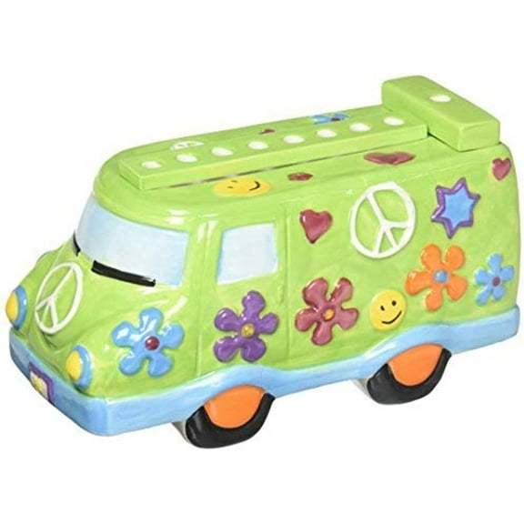 Hand Painted Ceramic Peace Van Hanukkah Menorah-Option:Peace Van