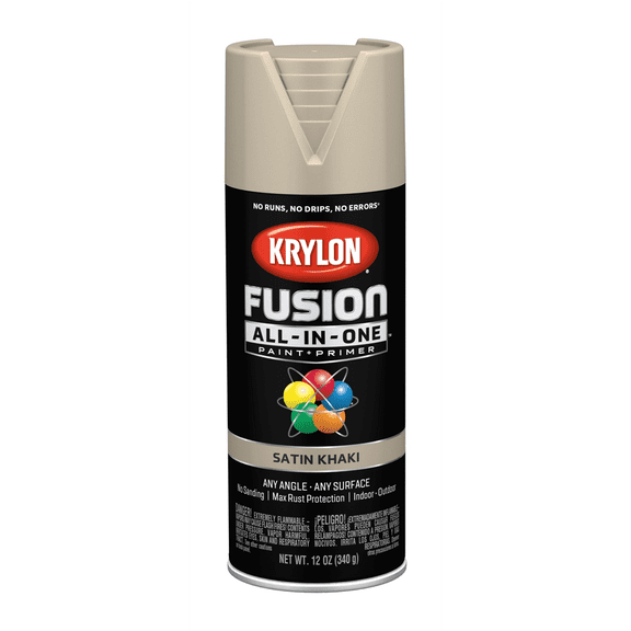 Krylon K02740007 Krylon Fusion All-In-One Khaki Satin 12 oz. Spray Paint, Multi-Surface, (1 Piece, 1 Pack)
